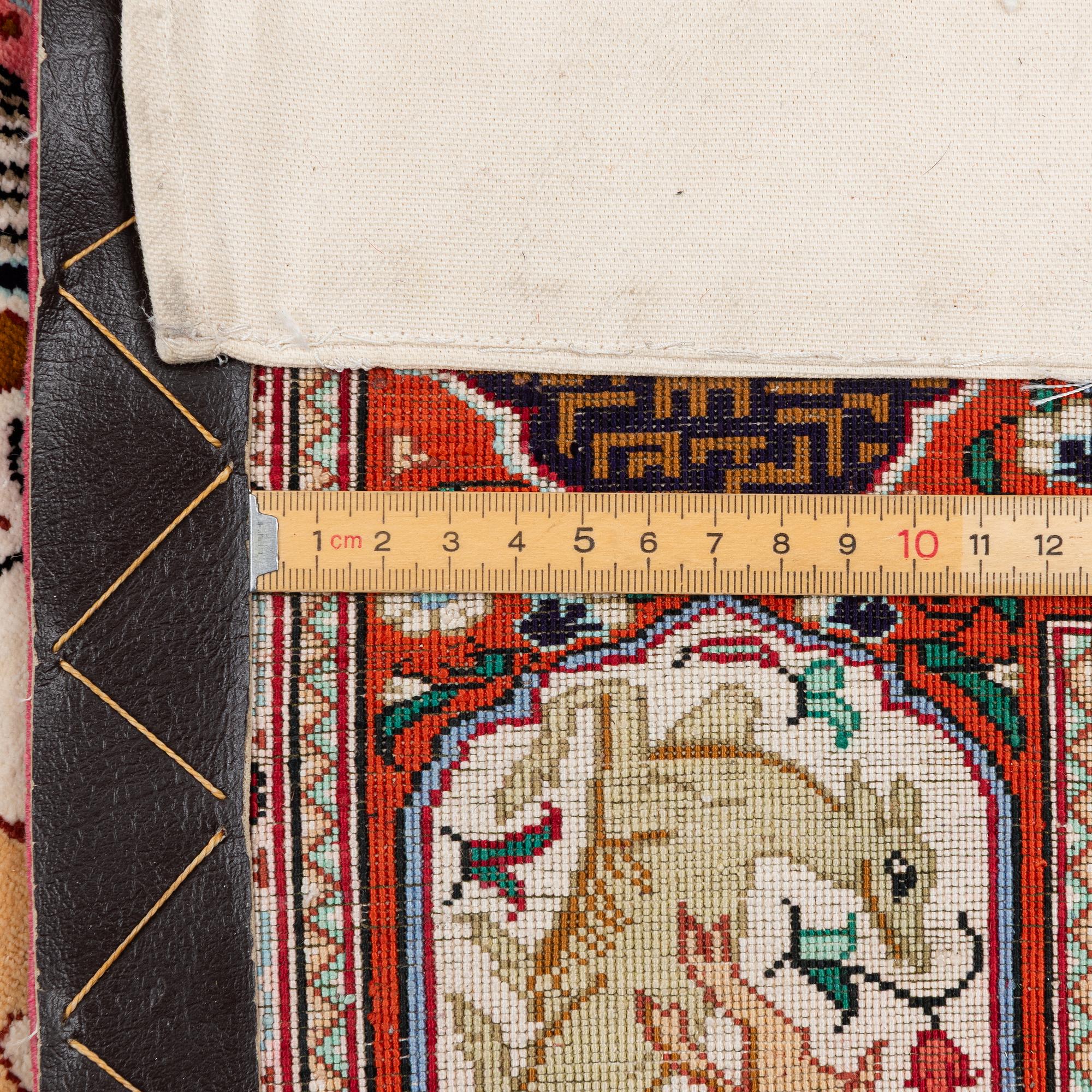 Carpet, Ghom, figural, 154 x 106 cm.