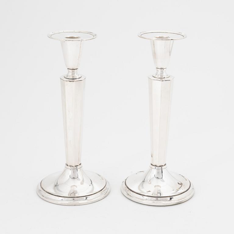 A pair of silver candlesticks, mark of Edlunds Silvervarufabriker, Stockholm 1959.
