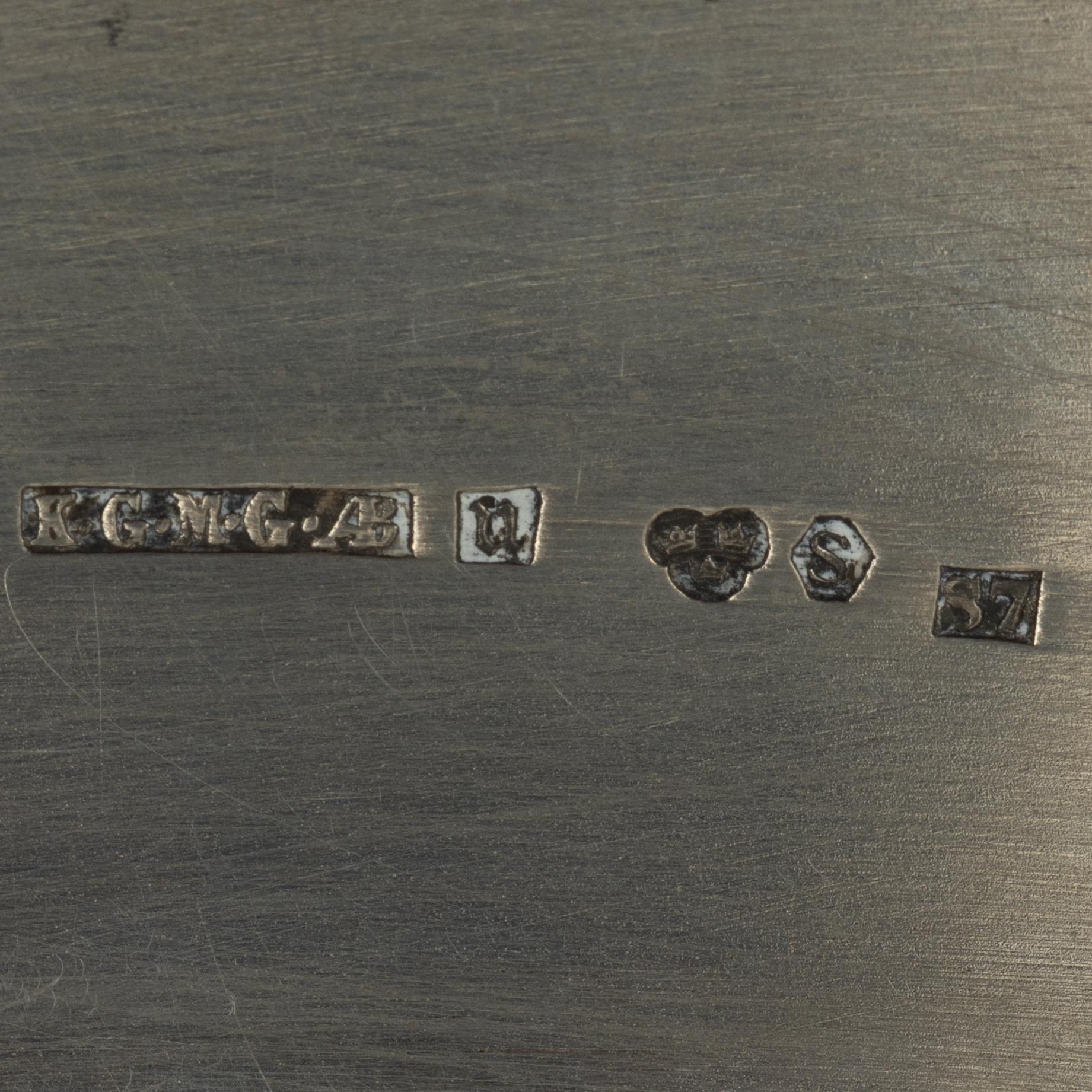 Ten Swedish silver dishes, including mark of KG Markström, Uppsala 1916.