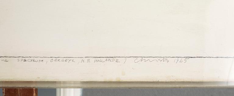 Christo & Jeanne-Claude, "Deux chaisses et table" (Projet d'après model de Masy's 1963 pour l'usine Spectrum, Bergeyk, N.B. Hollande).