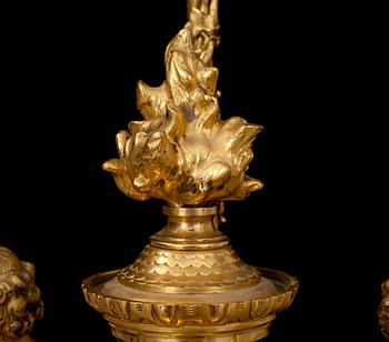 A Louis XVI-style 19th century gilt bronze hanging lamp.