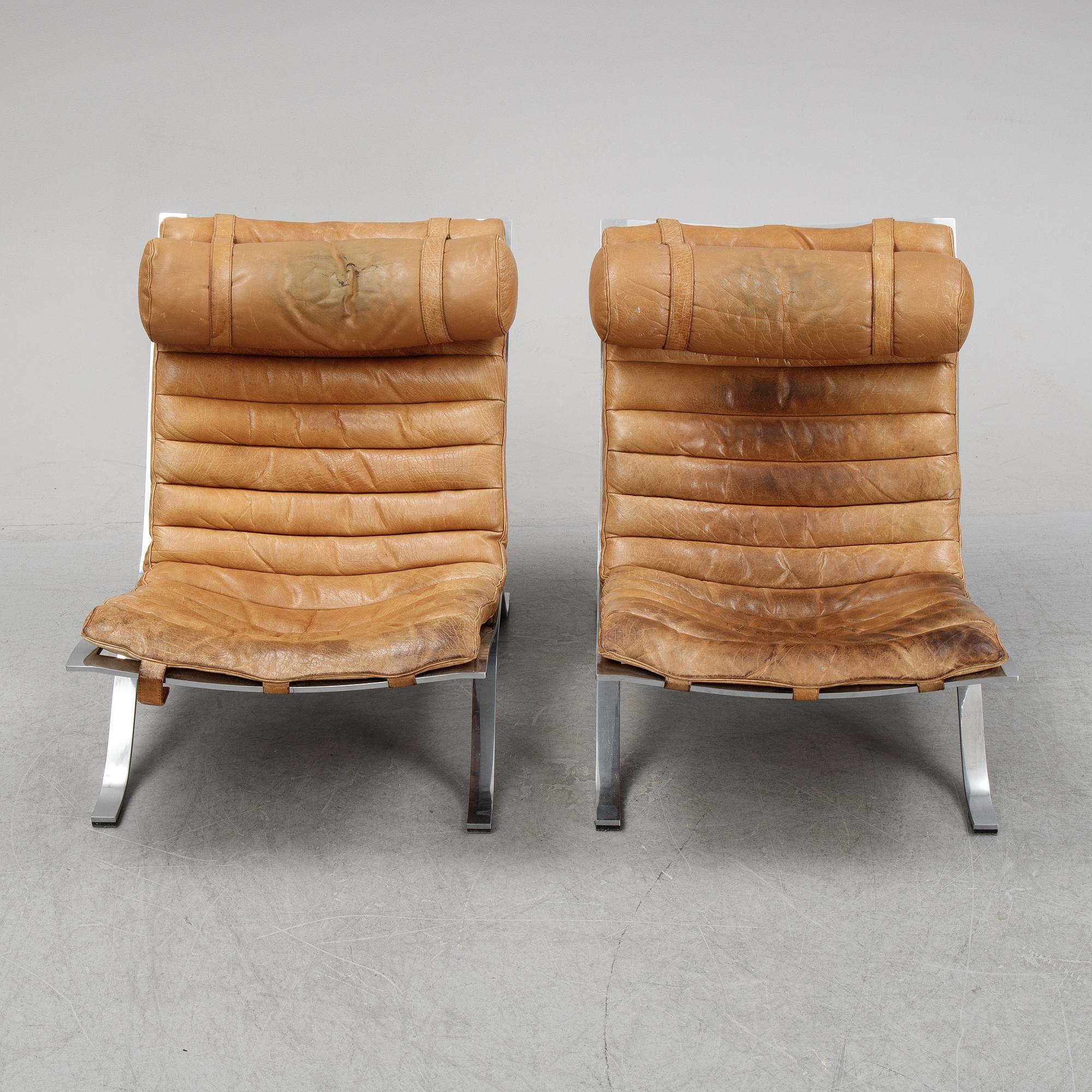 A pair of 'Ari' lounge chairs by Arne Norell, designed 1966.