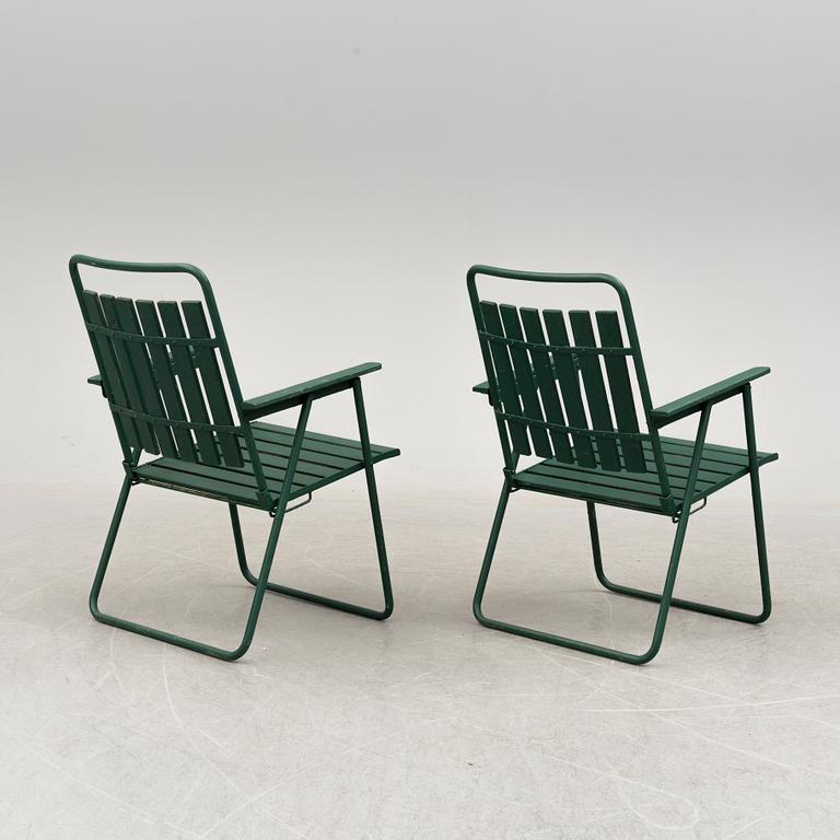 A pair of garden chairs by Bröderna Nilsson, Åsljunga, 1960s.