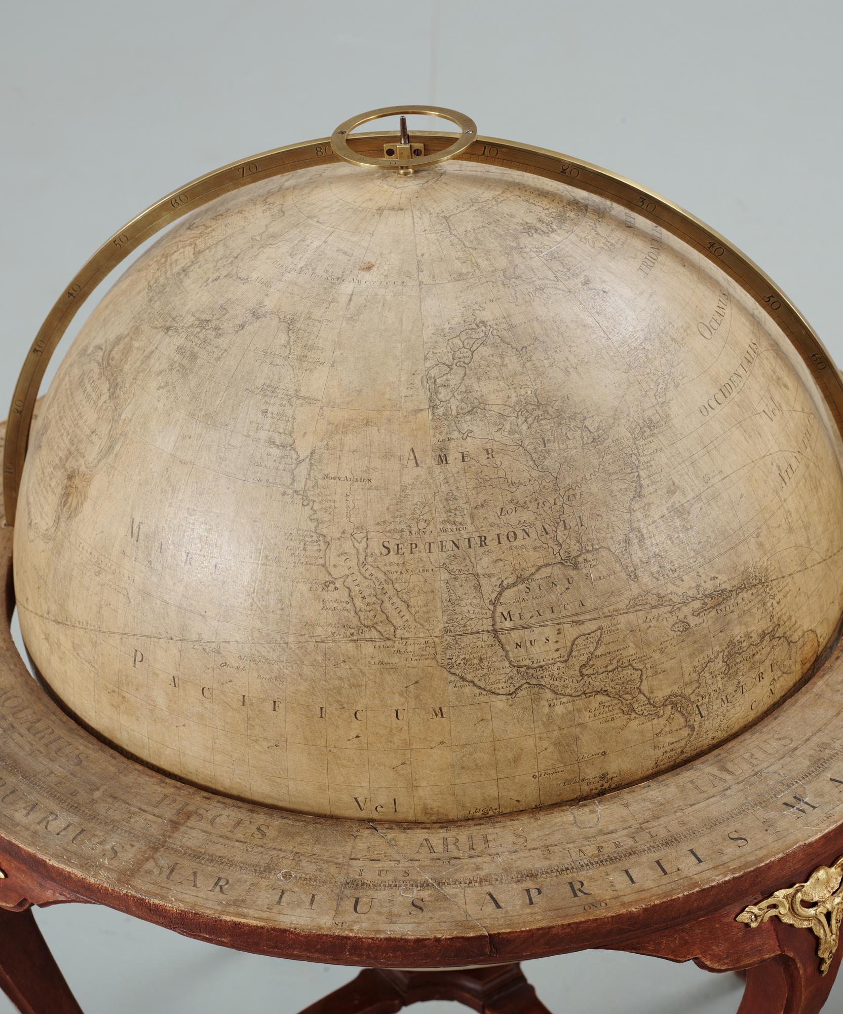 JORDGLOB GLOBUS TERRAQUEUS OCH HIMMELSGLOB GLOBUS COELESTIS, av Anders Åkerman 1766 och Fredrik Akrel 1791.