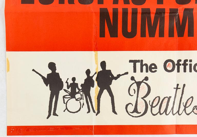 The Beatles, a vintage poster, The Beatles Fanclub, 1963.