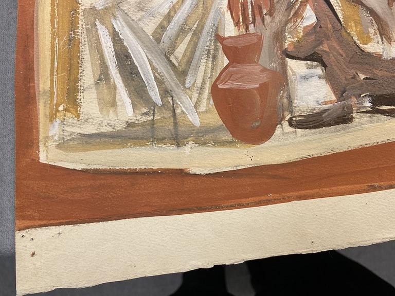 MASSIMO CAMPIGLI, blandteknik på papper, bär senare påförd signatur (okänd).