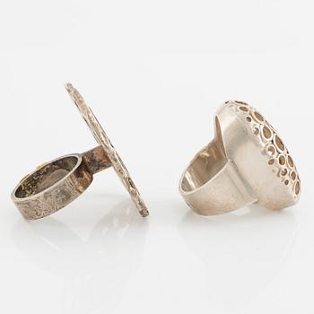 Lars Arby, fyra ringar, silver, en med tigeröga.