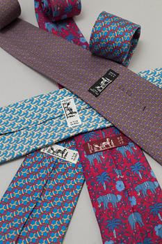 A set of four Hermès silk ties.