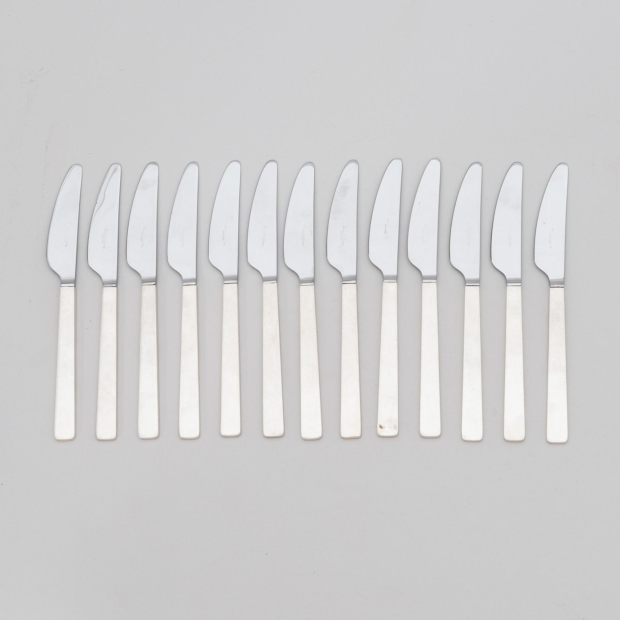 Bertel Gardberg, a 110-piece set of "Birgitta" silver cutlery, marked BG, Hopeatehdas oy, Helsinki 1956-65.