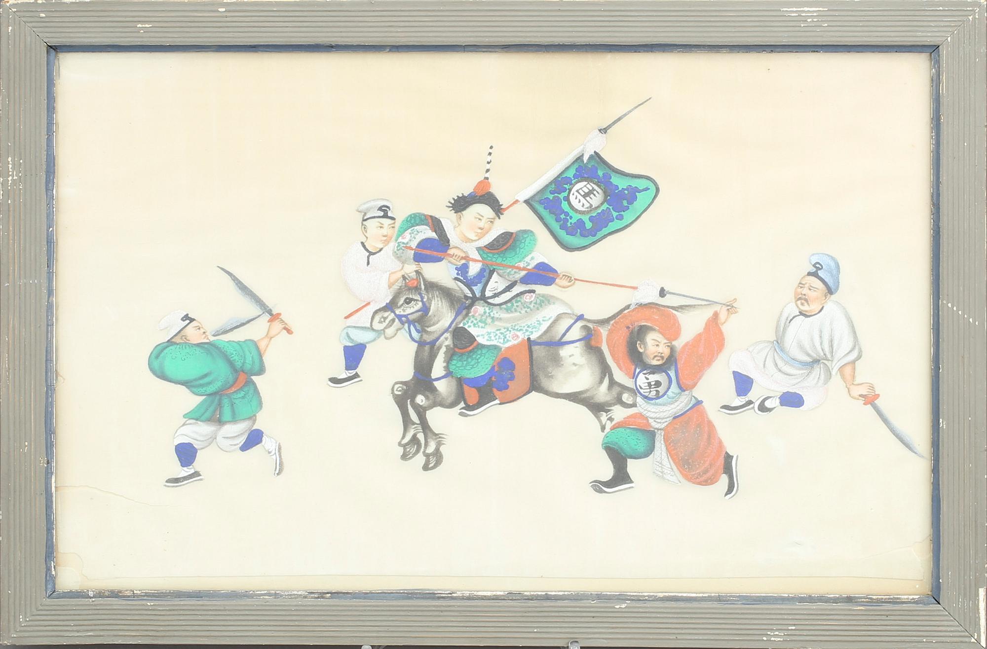 OKÄND KONSTNÄR, 4 st, gouacher på märgpapper, Kina, Qing dynastin, 1800-tal.