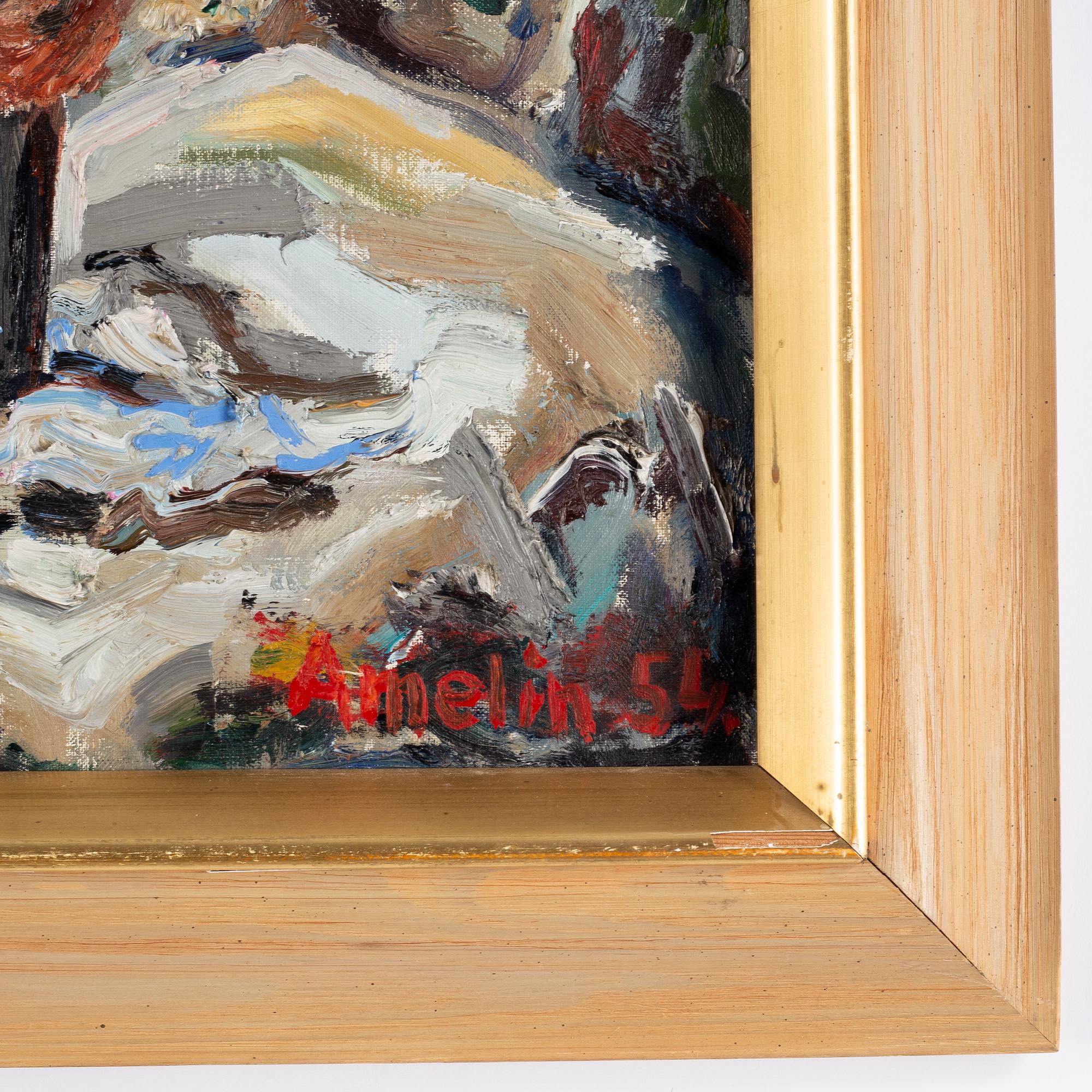 Albin Amelin, oil on canvas, signed and dated -54.