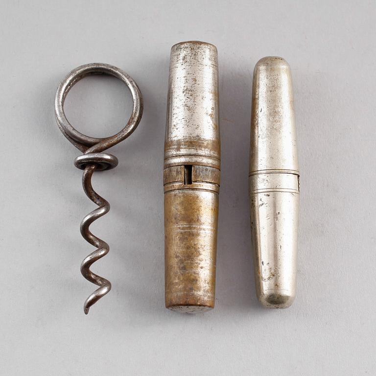 KORKSKRUVAR, 3 st, 1800-talets andra hälft.