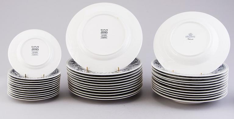 RICHARD LINDH, A 42-pcs set of Arabia dinnerware with 'Talvikki' decoration by Raija Uosikkinen, Finland 1964-1975.