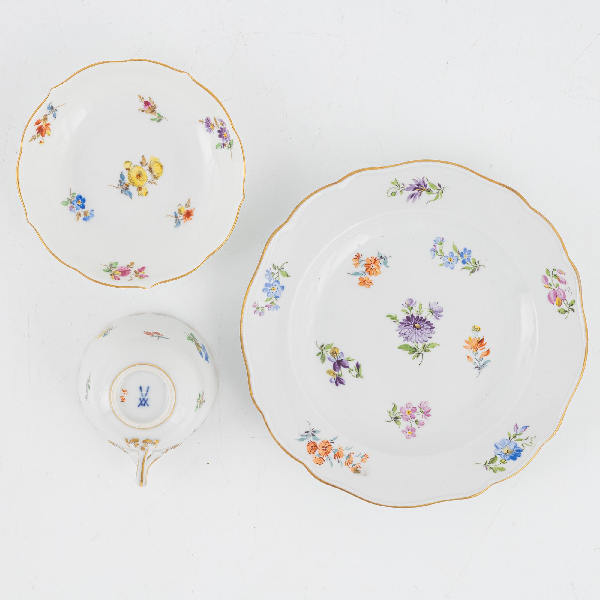 A 27-piece porcelain Mocca set, Meissen, Germany.