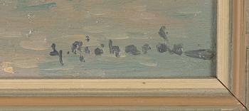Ludvig Richarde, oil on paper-panel, signed.