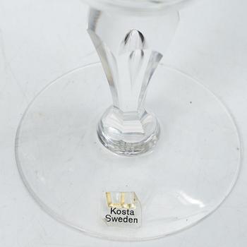 Vicke Lindstrand, champagneglas, 3 st, "Dalecarlia", Kosta Boda.