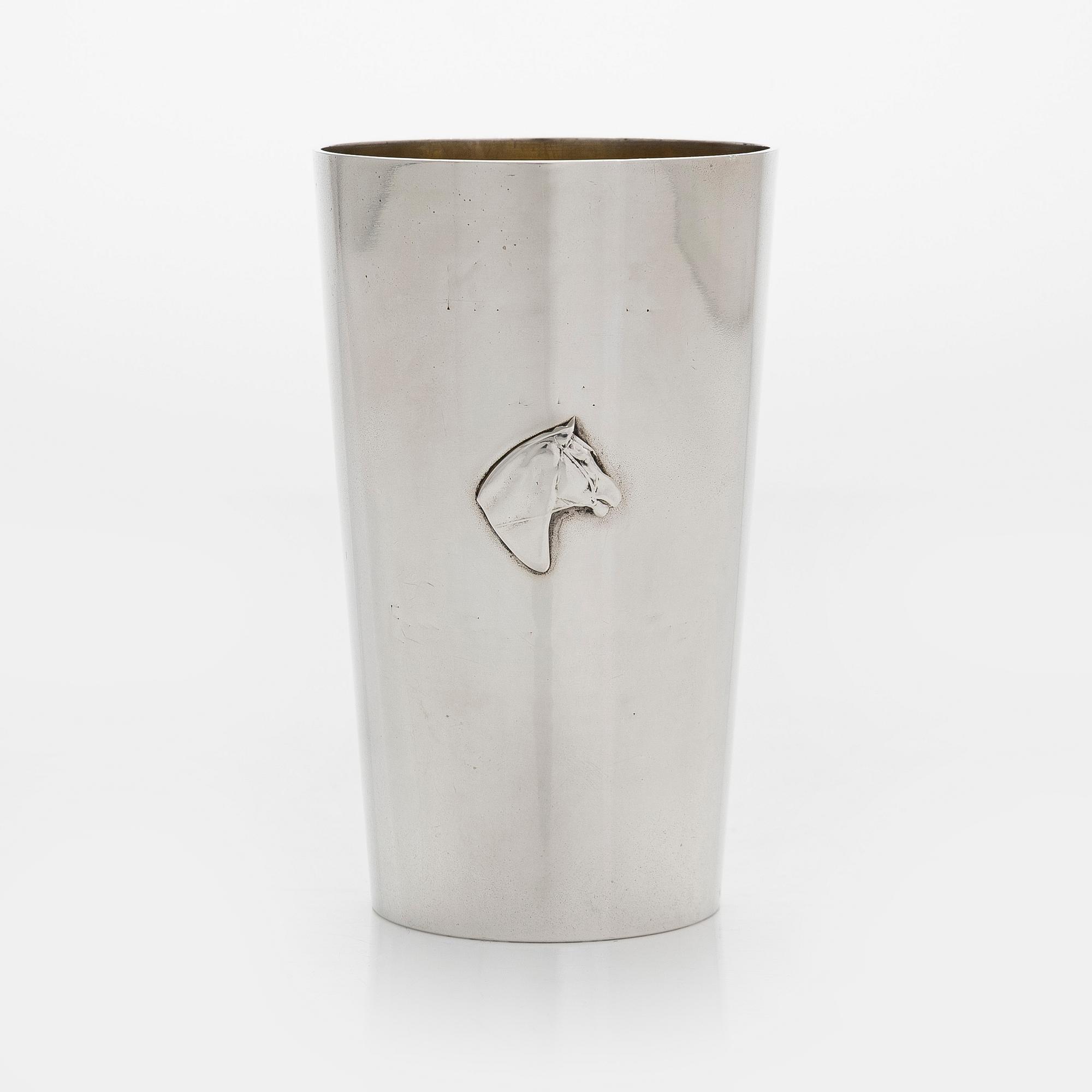 Grachev, Bägare, silver, stämplad Br. Grachev med hovleverantörsmärke, S:t Petersburg 1895-1898.