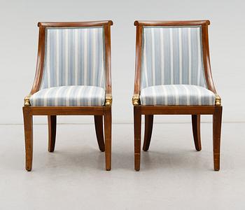 BORD SAMT STOLAR 1 par, empirestil, 1900-talets första hälft.