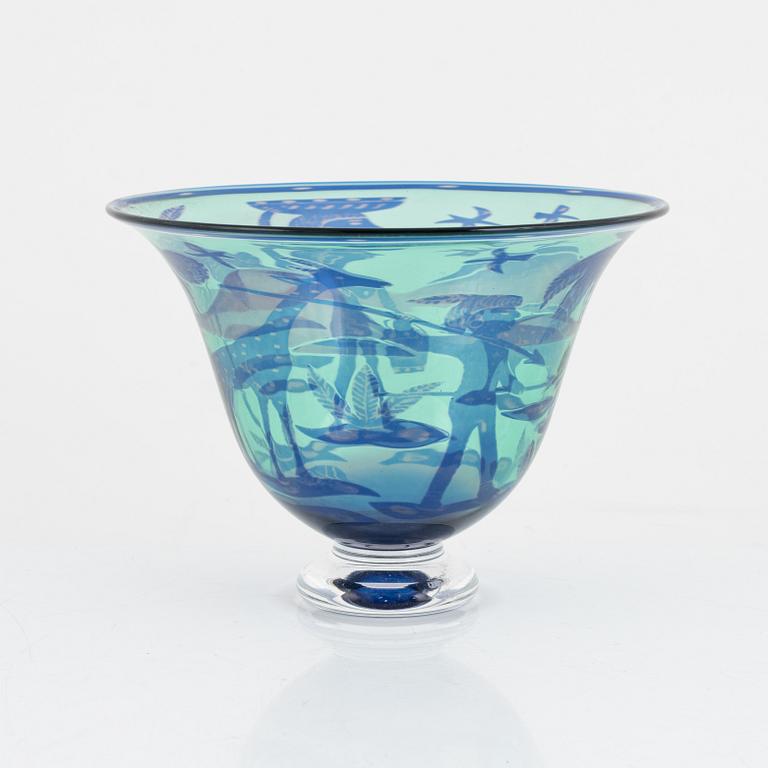 Wilke Adolfsson, a 'graal' glass bowl, 1990.