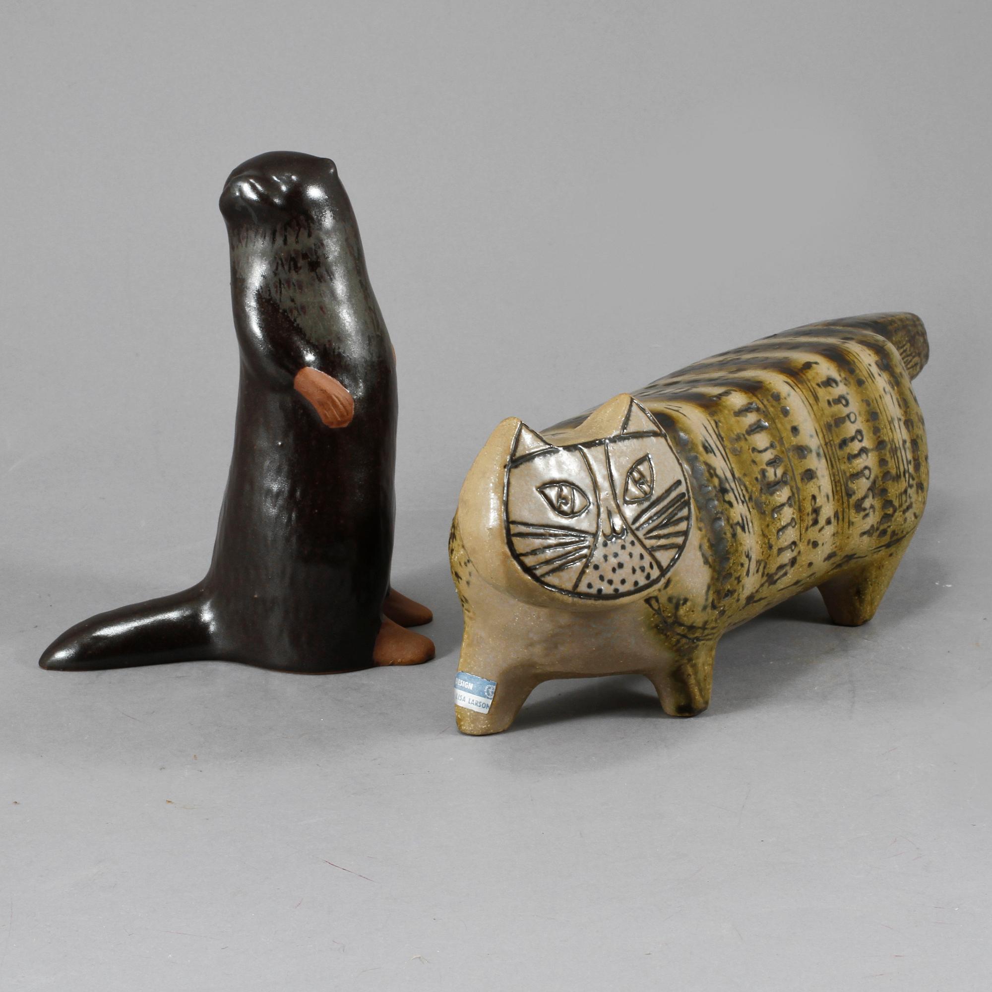 FIGURINER, 2 st, stengods, Lisa Larson, Gustavsberg, 1900-talets andra hälft.