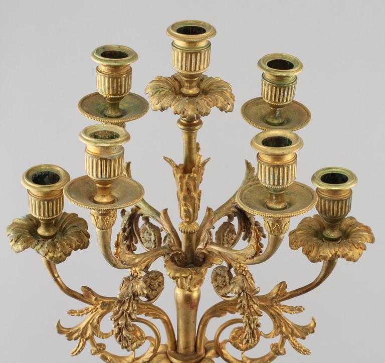 KANDELABRAR, ett par, sent 1800-tal.