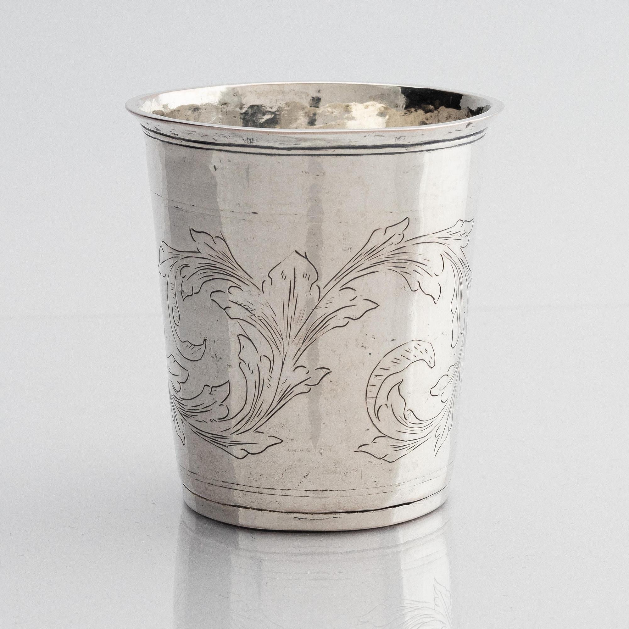 Hans Morten Svane, bägare, silver, Naestved, Danmark (verksam 1750-1772). Rokoko.