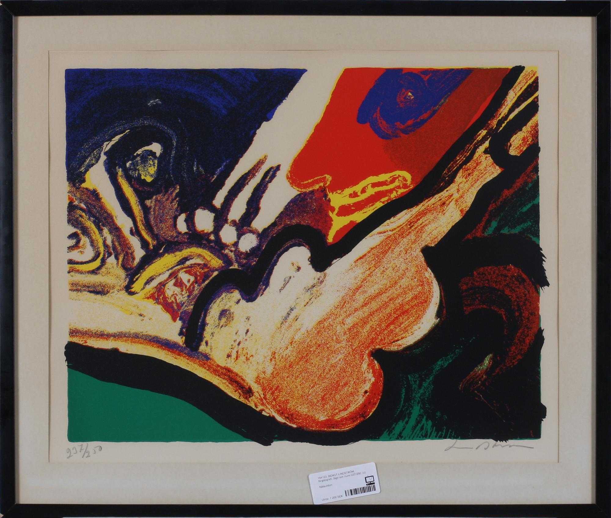 BENGT LINDSTRÖM, färglitografi. Sign och numr 237/250.