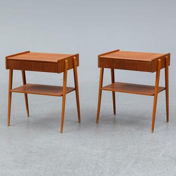 AB Carlström & Co Möbelfabrik, sängbord, ett par. Bjärnum 1960-tal.