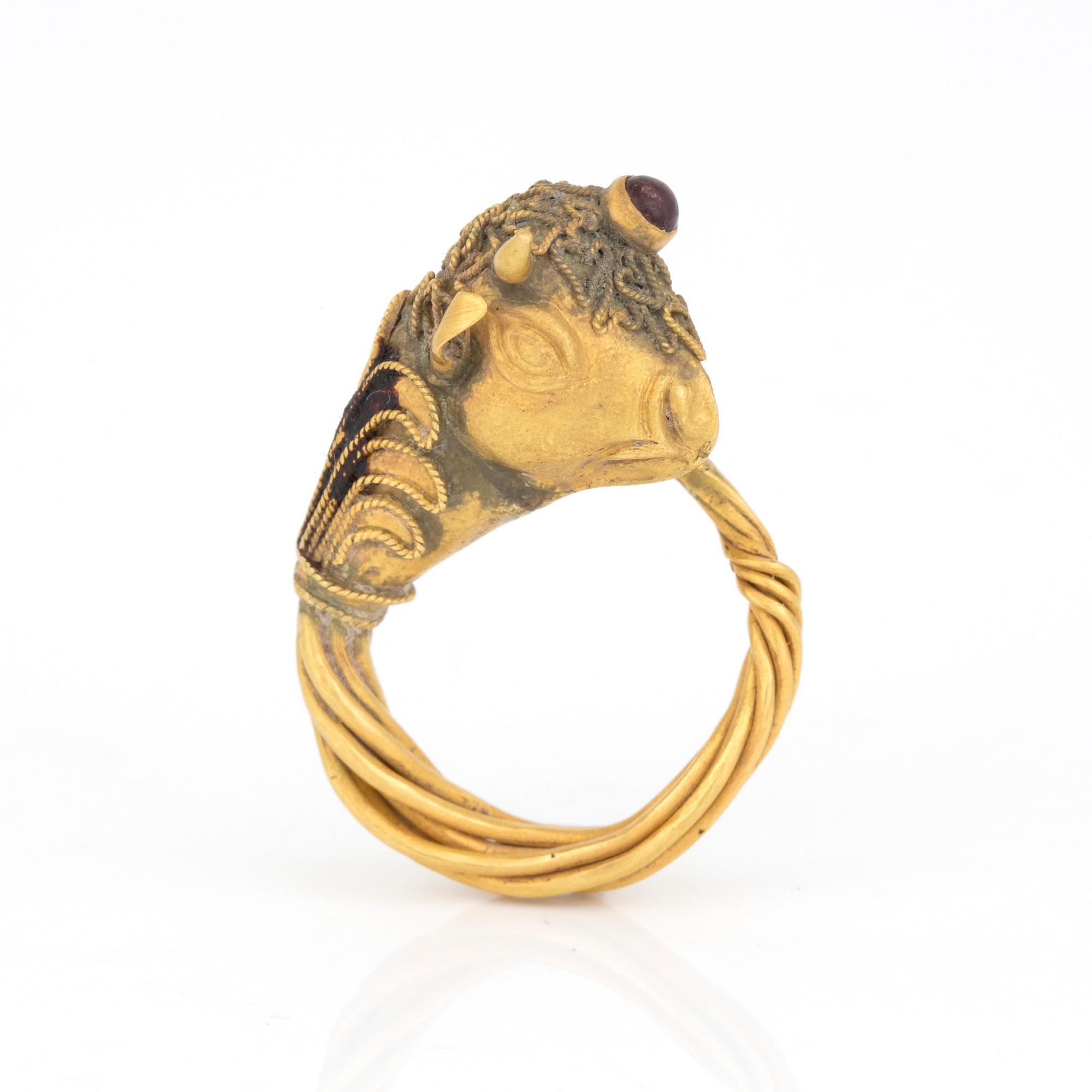 ÖRHÄNGE/RING, 18k guld, 12 gr, enligt intyg  från Medelhavsmuseet, troligen Grekland 300-200 -talet f.Kr.