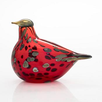 Oiva Toikka, a glass "Ruby Bird", signed O. Toikka Nuutajärvi.