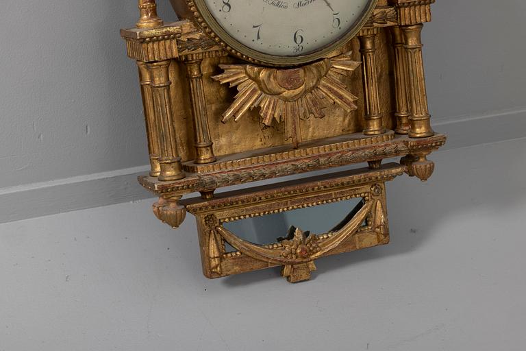 Wall-mounted clock, late Gustavian, Stockholm.