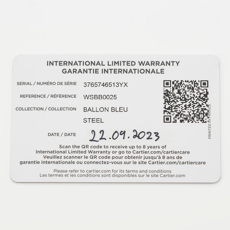 Cartier, Ballon bleu, ca 2023.