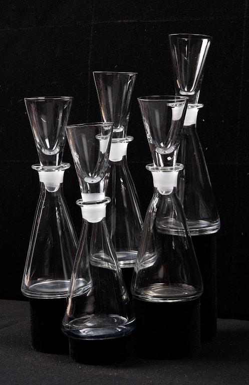 FLASKOR MED SNAPSGLAS, 6 st, Rejmyre.