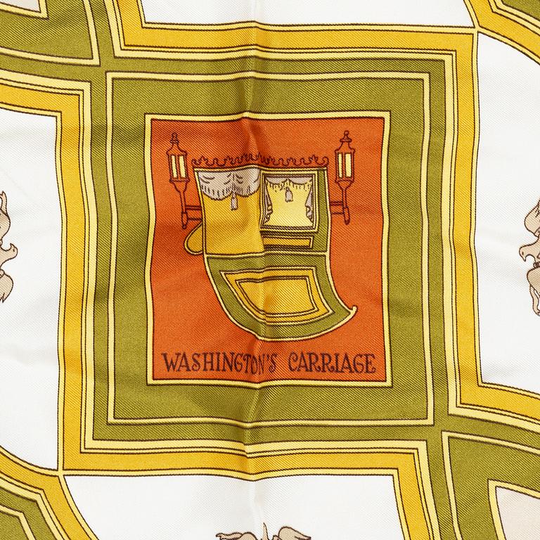 Hermès, two scarves "Camails" and "Washington's Carriage".
