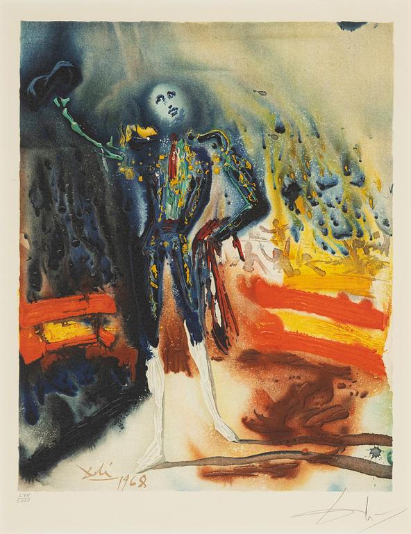 Salvador Dalí, lithograph in colours, signed LVII/CXXV.