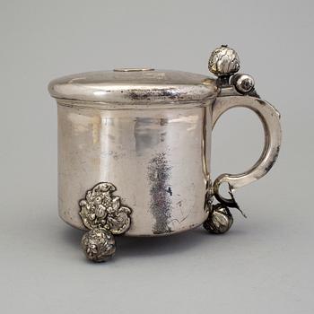 A Swedish 17th century parcel-gilt tankard, mark of Henrik Reimers, Norrkoping (1684-1693).