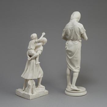 TWO PARIAN FIGURES, Gustafsberg ca 1900.