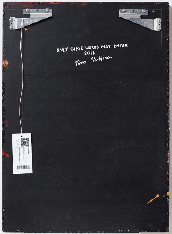 TIMO VAITTINEN, epoxy and collage on panel, signed and dated 2012 on verso.