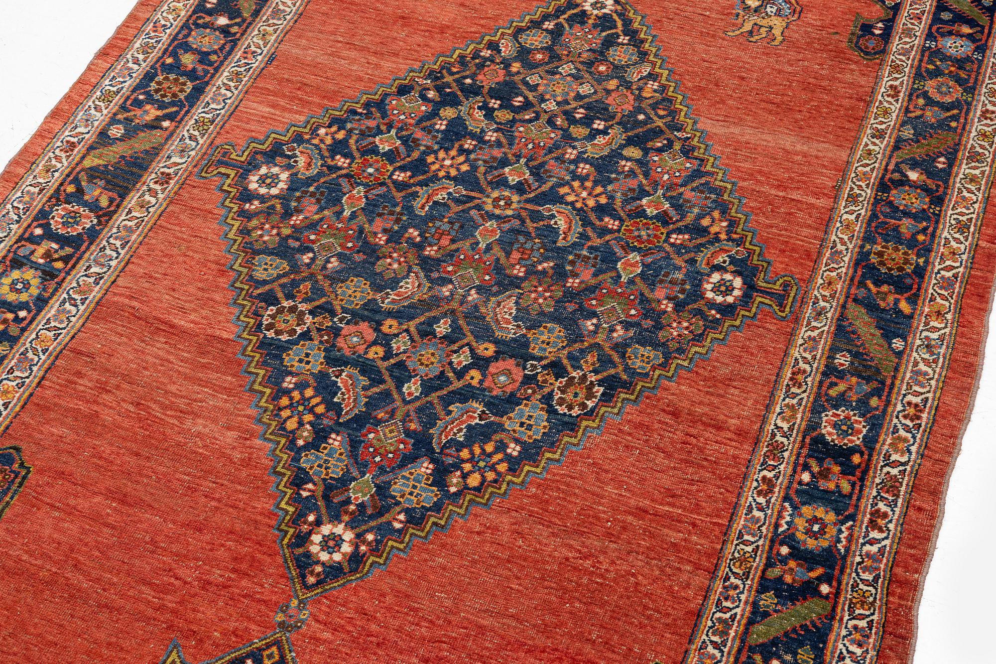 An antique Bidjar carpet, West Persia, c. 380 x 174 cm.