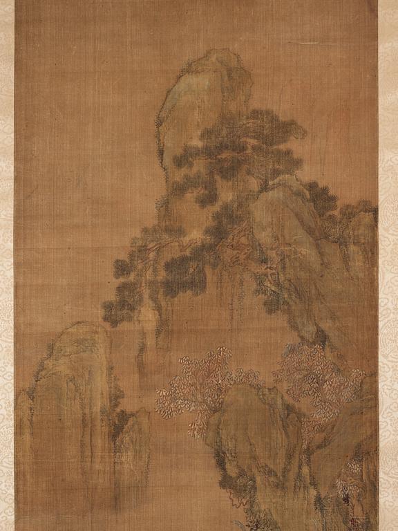 A Chinese scroll painting, signed of Qiu Ying (1494-1551), but most likely later.