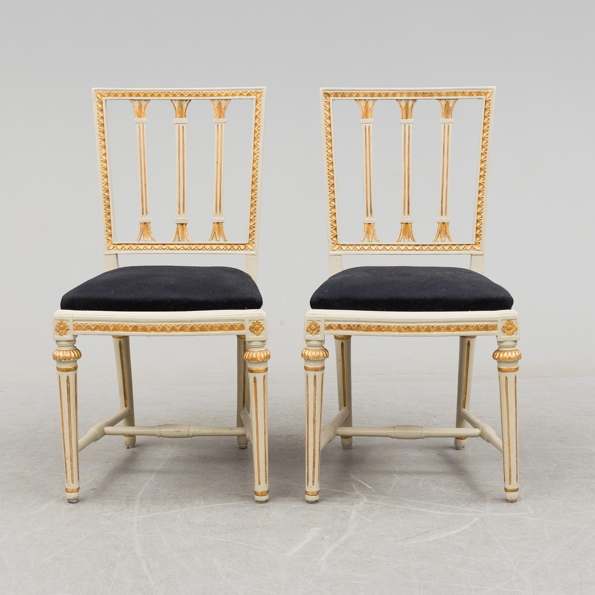 STOLAR, ett par, sengustavianska, Johan Hammarström (mästare i Stockholm 1794-1812).