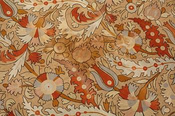 Broderi, sannolikt antik Uzbekistan suzani, ca 226,5-230,5 x 180-182 cm.