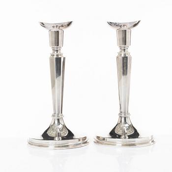 Ljusstakar, ett par, silver, MGAB, Uppsala, 1967.