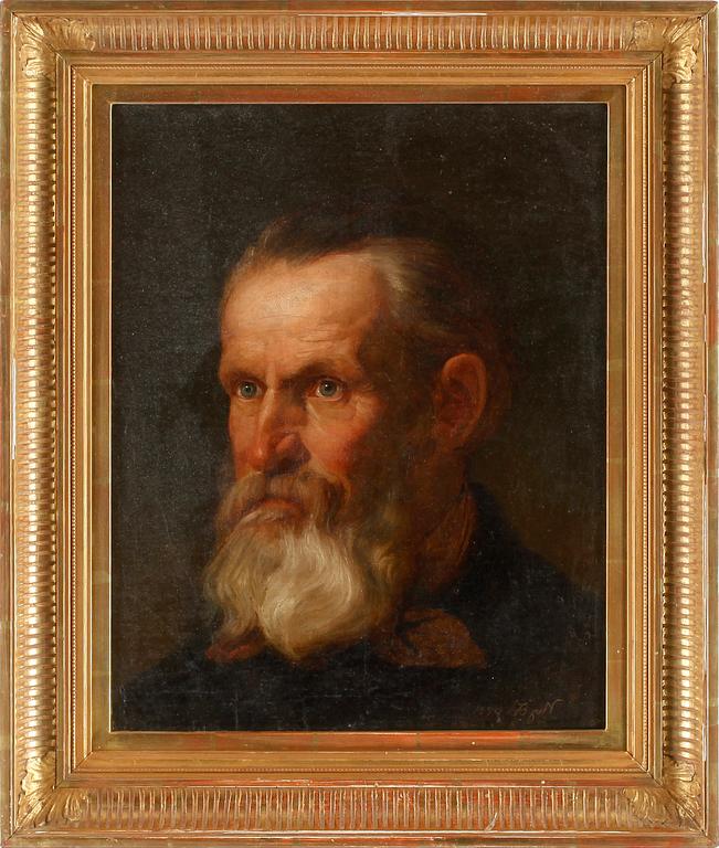 OKÄND KONSTNÄR, olja på duk. Otydligt signerad och daterad 1854.