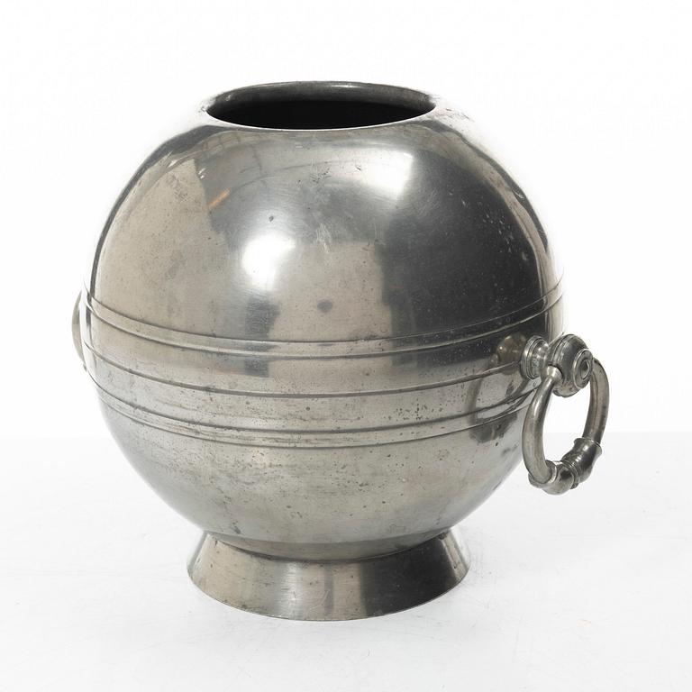Vase, pewter, functionalist, GAB, Stockholm, 1936.