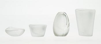 Tapio Wirkkala, TAPIO WIRKKALA, ART GLASS, 4 PIECES.