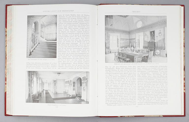 BÖCKER: Svenska Slott och Herresäten vid 1900-talets början, Nordisk famljeboks Tryckeri 1908-1910, 5 volymer.