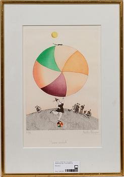 CHRISTINE THOUZEAU, färgetsning, sign o numr 43/99.