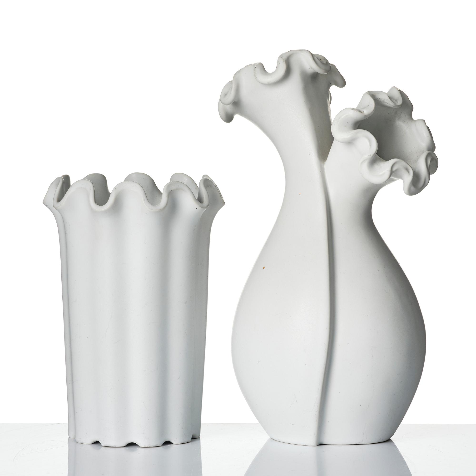 Wilhelm Kåge, two vases and a bowl from the series 'Våga', Gustavsberg, Sweden.