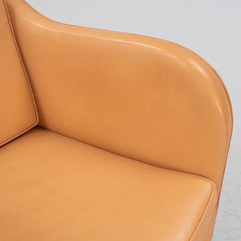 Kaare Klint & Edvard Kindt-Larsen, a leather easy chair 'Mix model 4396', Rud Rasmussen, Denmark, 1980's.